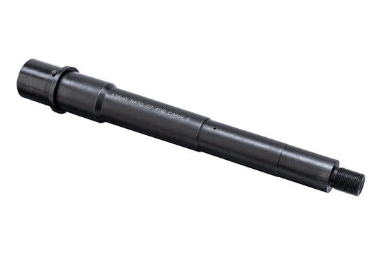 Pistol length AR-15 barrel with threaded muzzle.